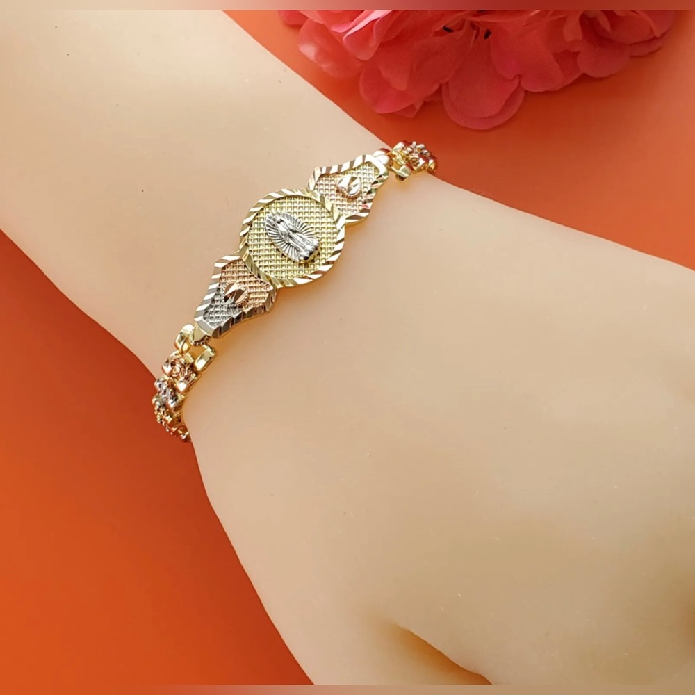 Our Lady Guadalupe Gold Plated Bracelet Pulsera Virgen De Guadalupe Oro Laminado